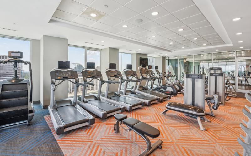 a gym with exercise equipment