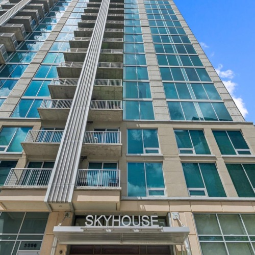 a tall building with many windows